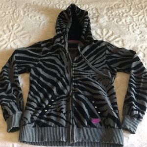 Zebra print Fox hoodie